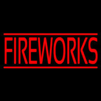 Red Fireworks Block Neonkyltti