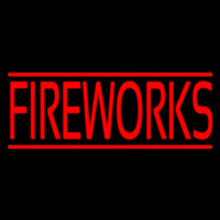 Red Fireworks Block Neonkyltti