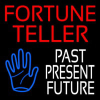 Red Fortune Teller White Past Present Future Neonkyltti