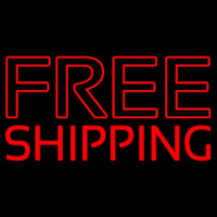 Red Free Shipping Block Neonkyltti