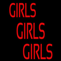 Red Girls Girls Girls Strip Neonkyltti