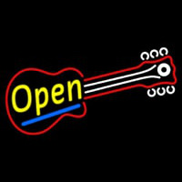 Red Guitar Yellow Open Neonkyltti