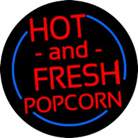 Red Hot And Fresh Popcorn With Border Neonkyltti