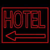 Red Hotel With Arrow Neonkyltti