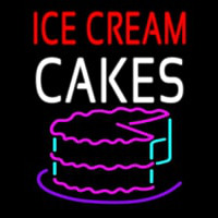 Red Ice Cream Cakes Logo Neonkyltti