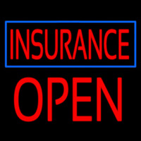 Red Insurance Blue Border Open Block Neonkyltti