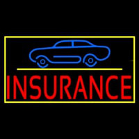 Red Insurance Car Logo With Yellow Border Neonkyltti