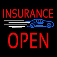 Red Insurance Open Block Car Logo Neonkyltti