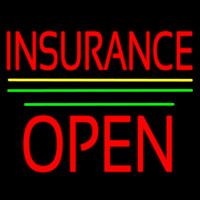Red Insurance Open Block Yellow Green Line Neonkyltti