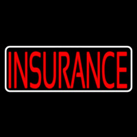 Red Insurance White Border Neonkyltti