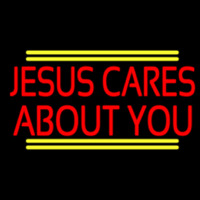 Red Jesus Cares About You Neonkyltti