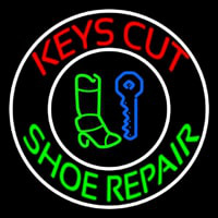 Red Keys Cut Green Shoe Repair Neonkyltti