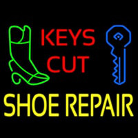 Red Keys Cut Yellow Shoe Repair Neonkyltti