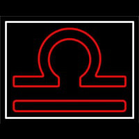 Red Libra White Border Neonkyltti