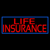 Red Life Insurance Blue Border Neonkyltti