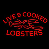 Red Live And Cooked Lobsters Seafood Neonkyltti
