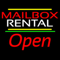 Red Mailbo  Blue Rental Open 2 Neonkyltti