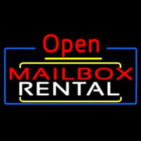 Red Mailbo  Blue Rental Open 4 Neonkyltti