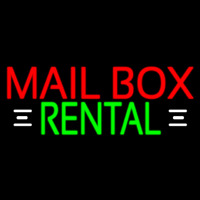 Red Mailbo  Rental With White Line Neonkyltti