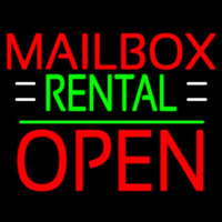 Red Mailbo  Rental With White Line Open 1 Neonkyltti
