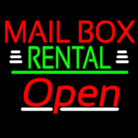 Red Mailbo  Rental With White Line Open 3 Neonkyltti