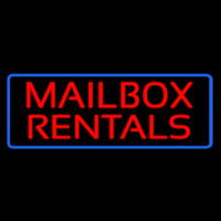 Red Mailbo  Rentals Blue Border Neonkyltti