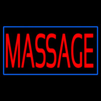 Red Massage Blue Border Neonkyltti