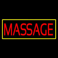 Red Massage Yellow Border Neonkyltti