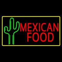 Red Me ican Food With Cactus Logo Neonkyltti