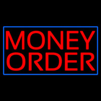 Red Money Order Blue Border Neonkyltti