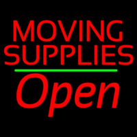 Red Moving Supplies Open Green Line 1 Neonkyltti