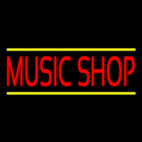 Red Music Shop Yellow Line Neonkyltti