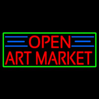 Red Open Art Market With Green Border Neonkyltti