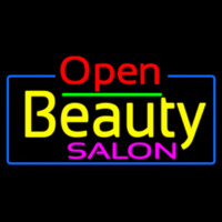 Red Open Beauty Salon With Blue Border Neonkyltti