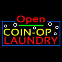Red Open Coin Op Laundry Neonkyltti