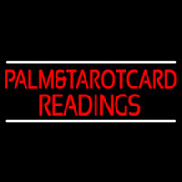 Red Palm And Tarot Card Readings White Line Neonkyltti