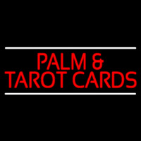 Red Palm And Tarot Cards Block With White Line Neonkyltti