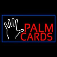 Red Palm Cards Blue Border Neonkyltti