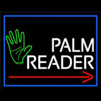Red Palm Reader Arrow White Border Neonkyltti
