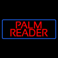 Red Palm Reader Blue Border Neonkyltti