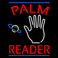 Red Palm Reader Blue Line Neonkyltti