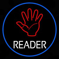 Red Palm White Reader Neonkyltti