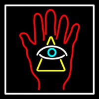 Red Palm With Eye Pyramid Neonkyltti