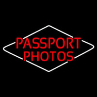 Red Passport Photos Neonkyltti