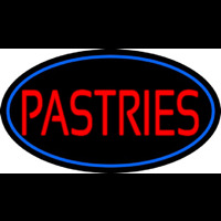 Red Pastries Blue Border Neonkyltti