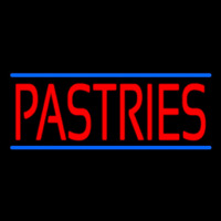 Red Pastries Blue Border Neonkyltti