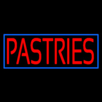 Red Pastries Blue Border Neonkyltti