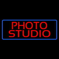 Red Photo Studio Blue Border Neonkyltti