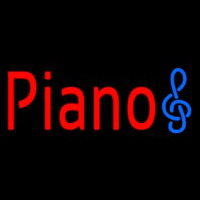 Red Piano Music Note Neonkyltti