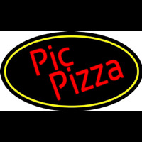 Red Pie Pizza Oval Neonkyltti